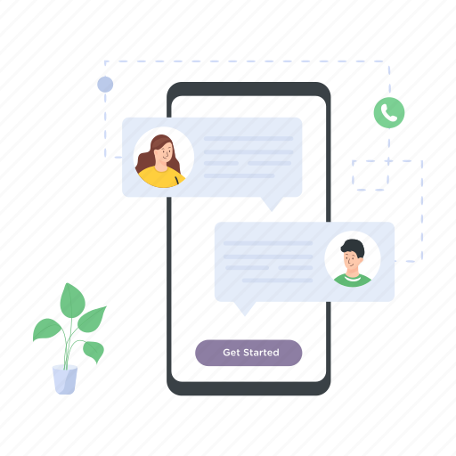 Online chat, partner support, partner chat, online discussion, mobile messaging illustration - Download on Iconfinder
