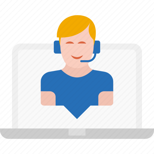 Call center, chat support, computers, customer support, man, service, support icon - Download on Iconfinder