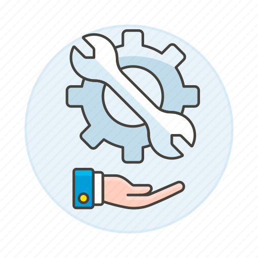 Assistance, cog, customer, hand, help, setting, support icon - Download on Iconfinder