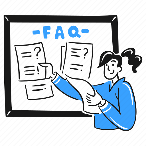 Faq, customer, support, assistance, question, inquiries, woman illustration - Download on Iconfinder