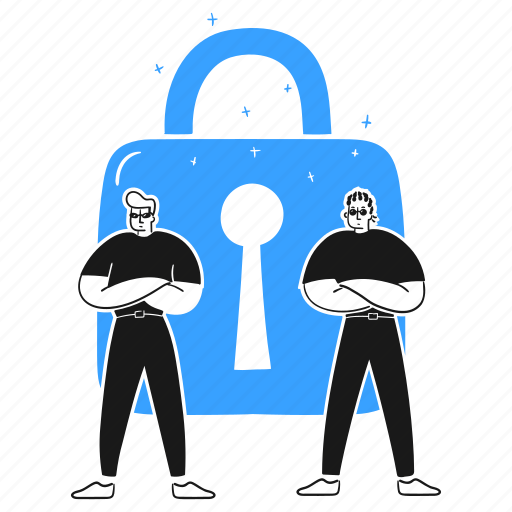 Security, lock, guard, man, bouncer, bodyguard, protect illustration - Download on Iconfinder