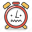 alarm, clock, confused, emoji, minute, sick, time 