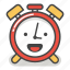 alarm, clock, emoji, happy, laugh, minute, time 