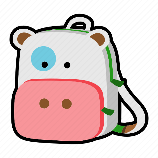 Animal, backpack, character, cow, kids, kindergarten, school bag icon - Download on Iconfinder
