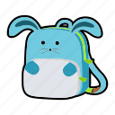 animal, backpack, bunny, character, kindergarten, rabbit, school bag