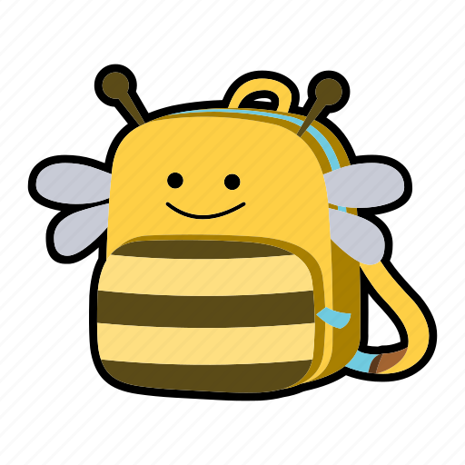 Animal, backpack, bee, character, kids, kindergarten, school bag icon - Download on Iconfinder
