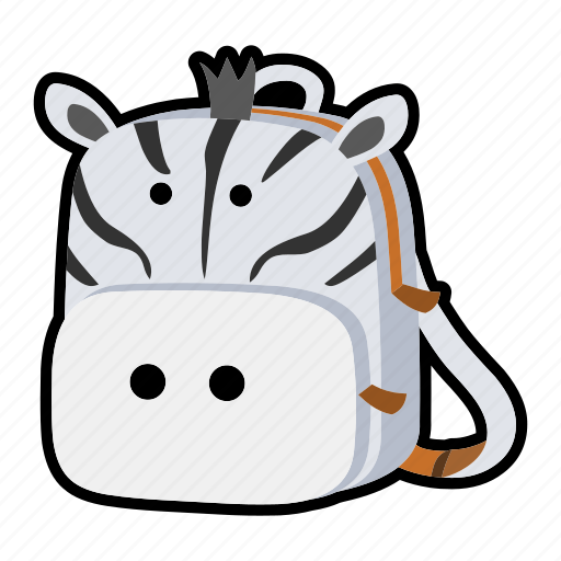 Animal, backpack, character, kids, kindergarten, school bag, zebra icon - Download on Iconfinder