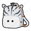 animal, backpack, character, kids, kindergarten, school bag, zebra 