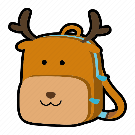 Animal, backpack, character, deer, kids, kindergarten, school bag icon - Download on Iconfinder