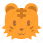 animal, cute, head, tiger, tora, avatar, face 
