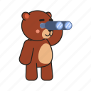 bear, teddy, binoculars