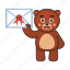 bear, teddy, letter 