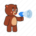 bear, teddy, loudspeaker