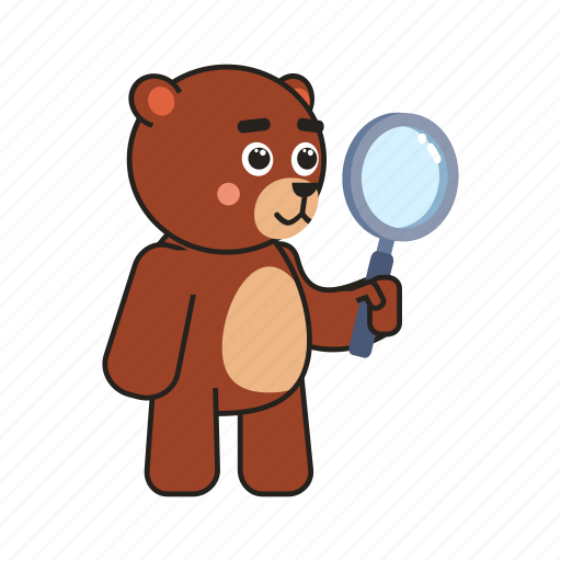 Bear, teddy, magnifier icon - Download on Iconfinder
