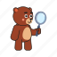 bear, teddy, magnifier 