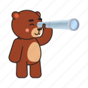 bear, teddy, spyglass