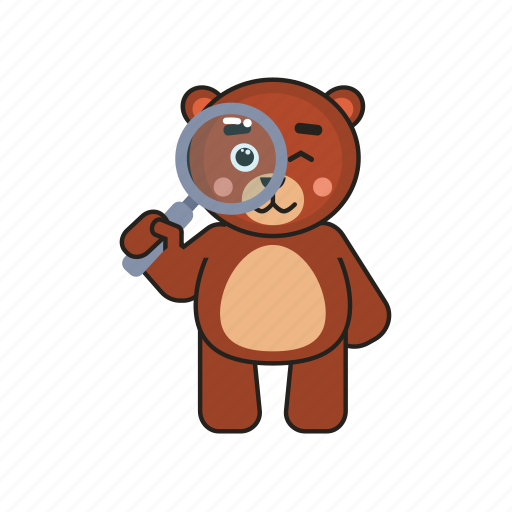 Bear, teddy, search, magnifier icon - Download on Iconfinder