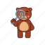 bear, teddy, search, magnifier 