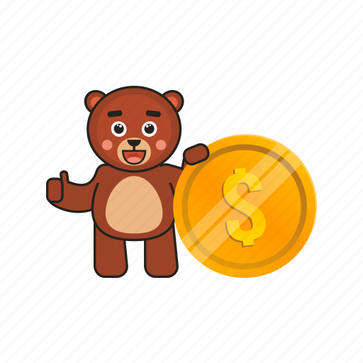 Bear, teddy, coin, dollar icon - Download on Iconfinder