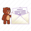 bear, teddy, message, mail