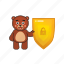 bear, teddy, shield, security 
