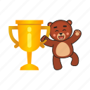 bear, teddy, win, cup