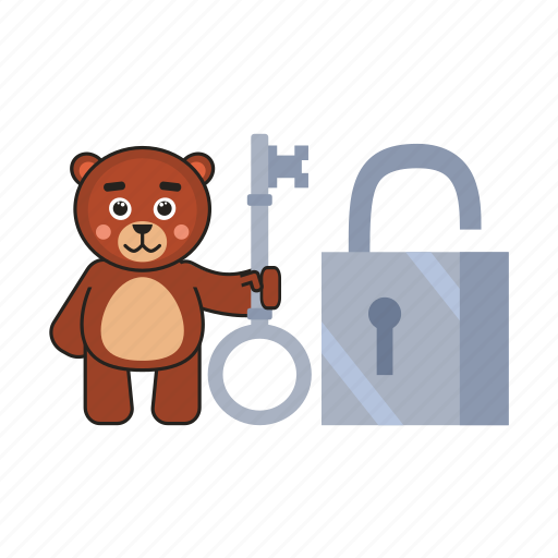 Bear, teddy, lock, key icon - Download on Iconfinder