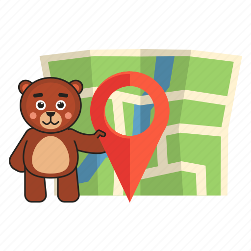 Bear, teddy, map, location icon - Download on Iconfinder