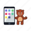bear, teddy, phone, mobile 