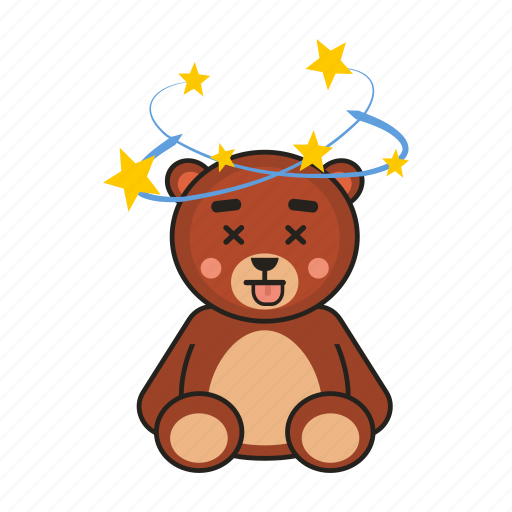 Bear, teddy, dazed icon - Download on Iconfinder