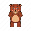 bear, teddy, shy