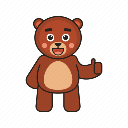 Bear, teddy, thumbup, emoji icon - Download on Iconfinder