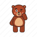 bear, teddy, tongue, emoji