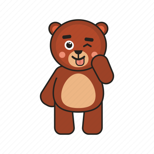 Bear, teddy, tongue, emoji icon - Download on Iconfinder