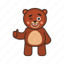 bear, teddy, wink