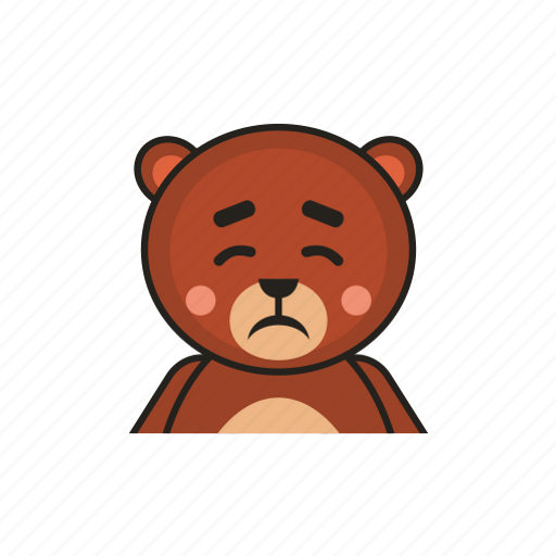 Bear, emotion, avatar, down icon - Download on Iconfinder