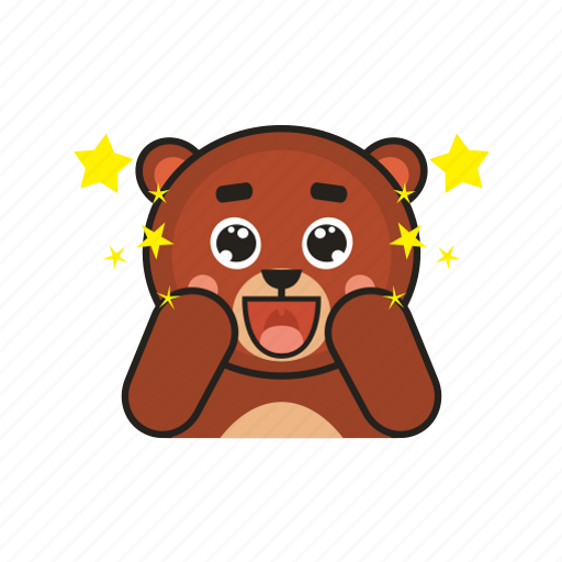 Bear, emotion, avatar, surprised icon - Download on Iconfinder