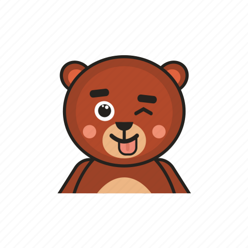 Bear, emotion, avatar, tongue icon - Download on Iconfinder