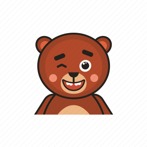 Bear, emotion, avatar, wink icon - Download on Iconfinder