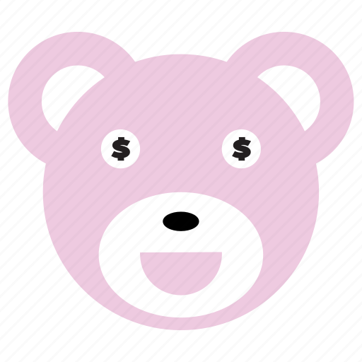 Bear, cute, dollar, money, pink icon - Download on Iconfinder