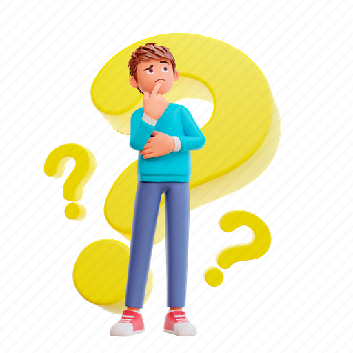 Answer, character, concept, confusion, illustration, problem, question 3D illustration - Download on Iconfinder