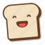 bread, breakfast, emoji, laugh, laughing, slice, toast 