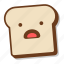 bread, breakfast, emoji, slice, toast, worried, worry 