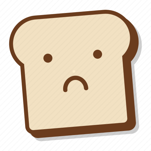 Bread, breakfast, emoji, sad, slice, toast, unhappy icon - Download on Iconfinder