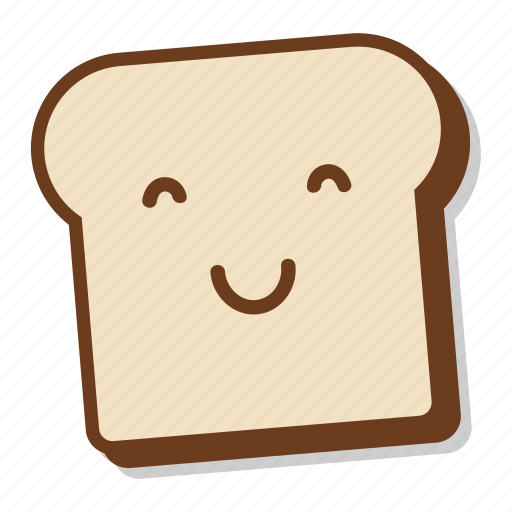 Bread, breakfast, emoji, happy, slice, smile, toast icon - Download on Iconfinder