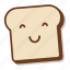 bread, breakfast, emoji, happy, slice, smile, toast 