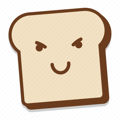Bread, breakfast, emoji, evil, grin, slice, toast icon - Download on Iconfinder