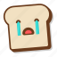 bread, breakfast, cry, crying, emoji, slice, toast 