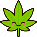 blush, cannabis, marijuana, hemp, leaf, weed, emoji, face, smiley