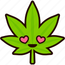 love, cannabis, marijuana, hemp, leaf, weed, emoji, smiley, face
